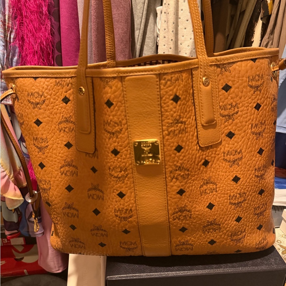 MCM Cognac Visetos Tote